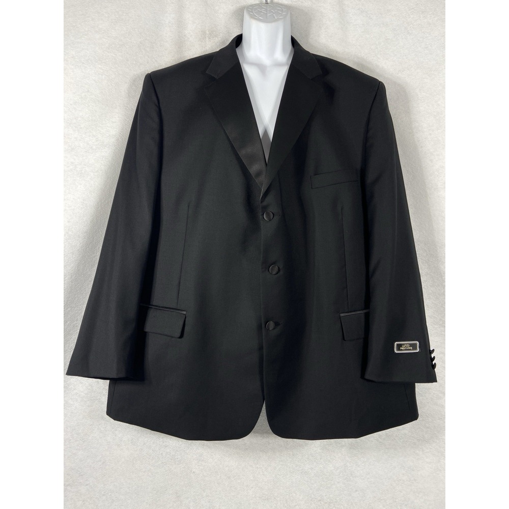 JD Christopher Tuxedo Jacket Mens 54R Black Blazer 100% Wool New
